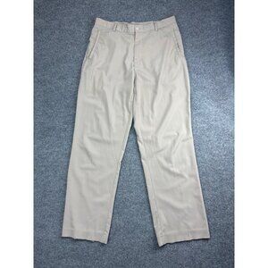 Nike Team Fit Dry Pants Men's 36 Beige Pockets Straight Leg Stretch Golf Chino